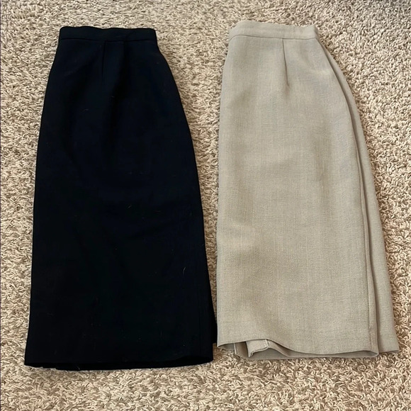 Vintage Knee Length Pencil Skirt Bundle Talbots Wool Sz 8 & Ingenuity Sz 6 - Picture 1 of 12